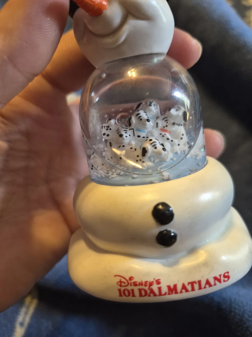 Disney 101 Dalmatians Snowman Water Globe - VINTAGE.